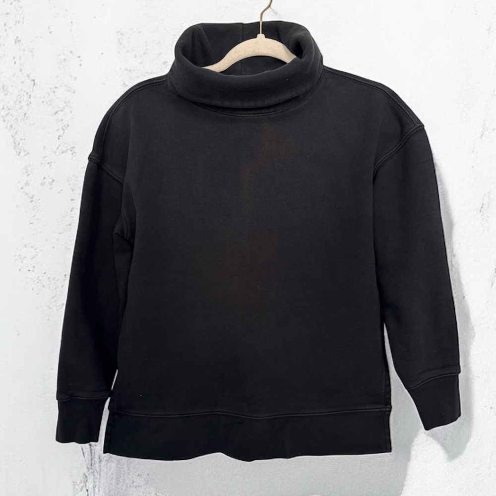 Athleta Black Funnel Neck Pullover Sweatshirt Size XS